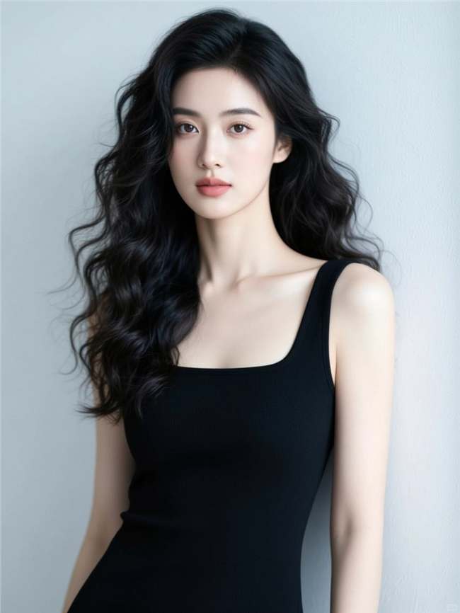 优雅知性长卷发性感美女图片