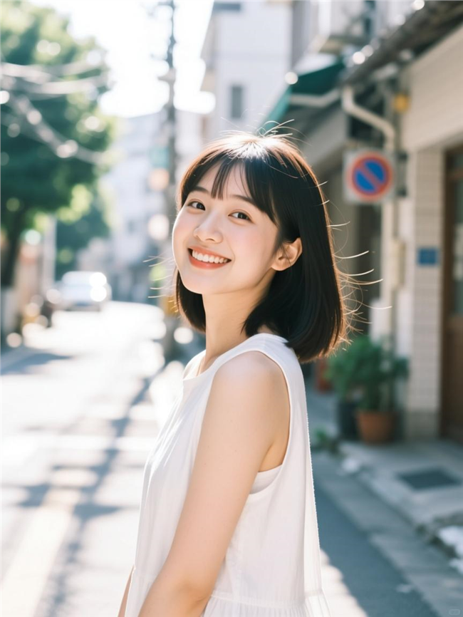 街头治愈系女孩街拍图片