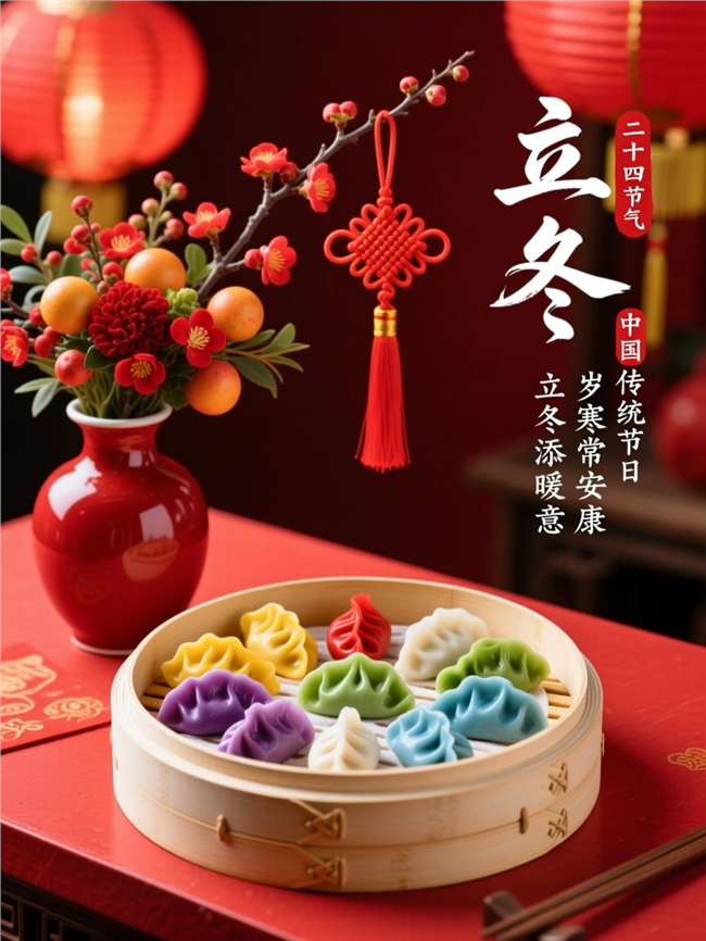 二十四节气立冬海报图片