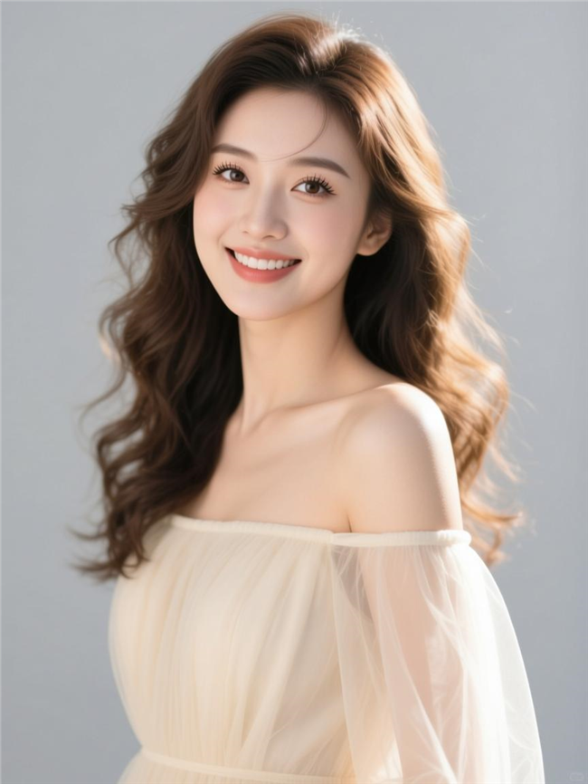 亚洲雪纺露肩装美女性感图片