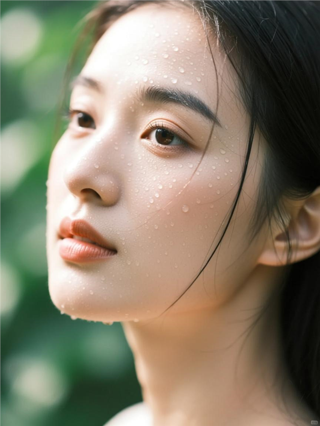 东方女性素颜肖像摄影图片