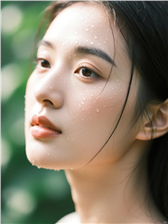 东方女性素颜肖像摄影图片