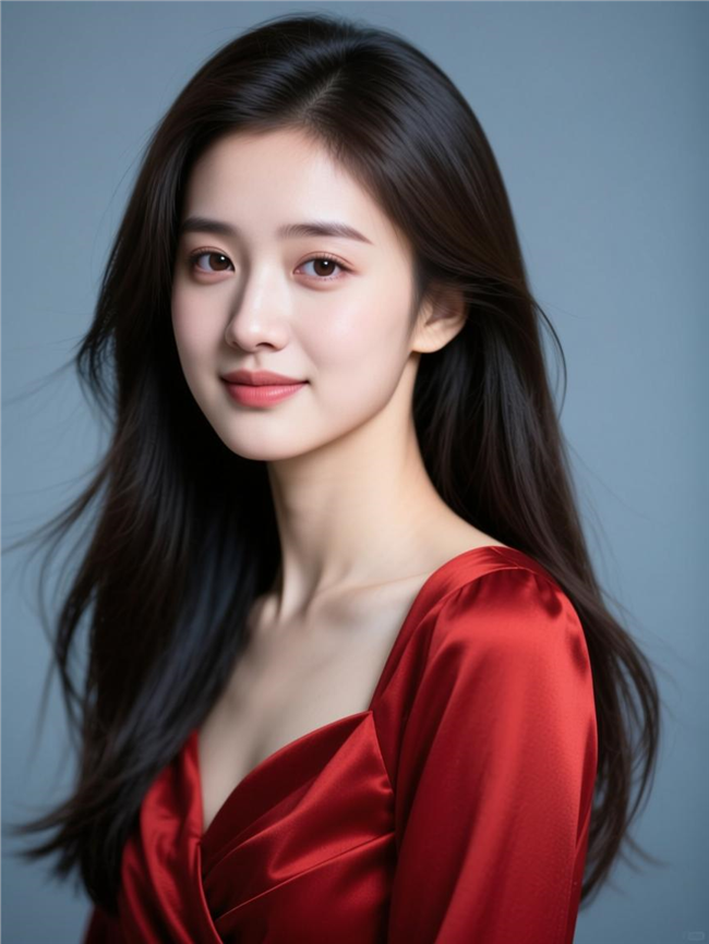 长发飘飘高雅清秀美女写真图片
