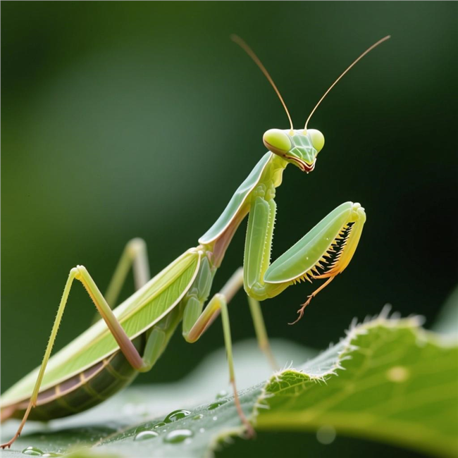 绿色螳螂特写摄影图片