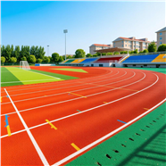 蓝色天空下的塑胶跑道图片