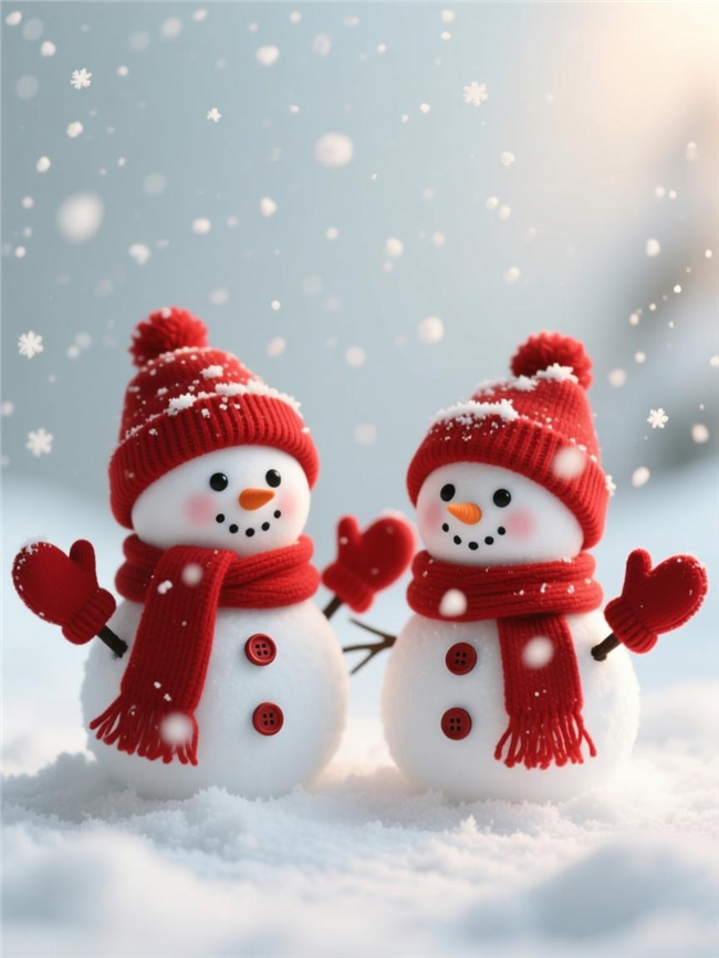 可爱圣诞节小雪人图片