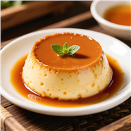 美味焦糖布丁摄影图片