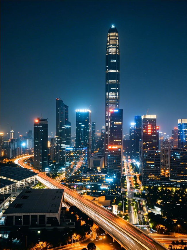 城市高楼大厦建筑夜景图片