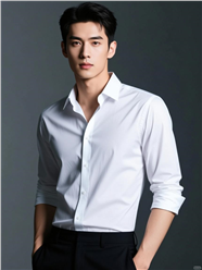 亚洲时尚帅气白衬衫帅哥图片
