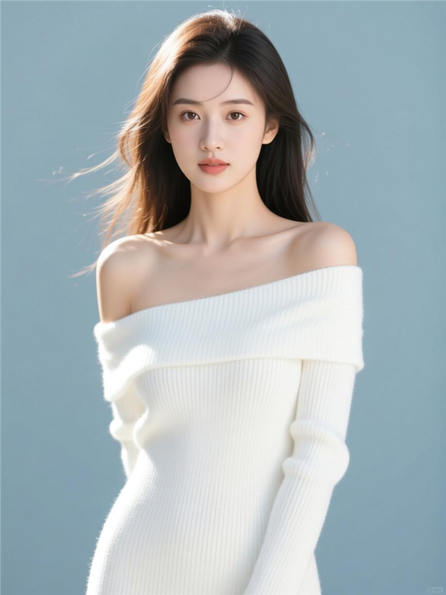 性感斜肩装美女写真人体摄影图片