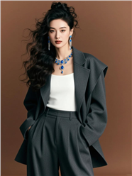 大波浪卷发美女盘发发型图片