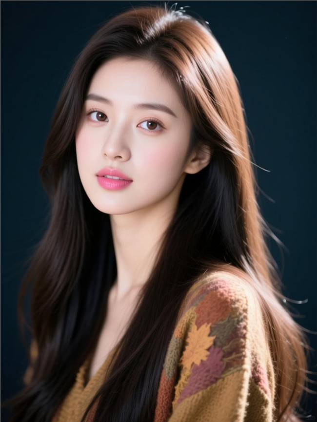 长发披肩清纯美女写真图片