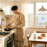 正在烘焙美食的帅哥图片