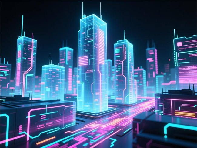 未来城市科技插图设计图片