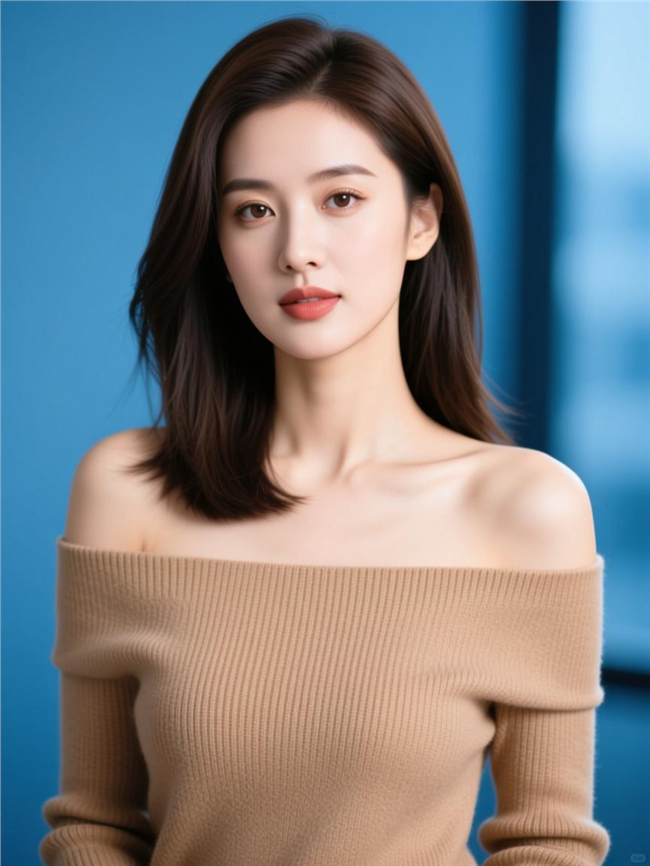 优雅气质一字肩性感美女图片