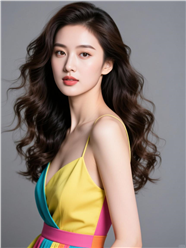 时尚蓬松卷发美女写真图片