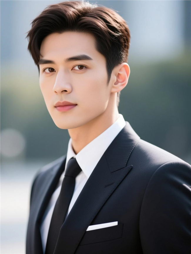 黑色西装俊男帅哥写真图片