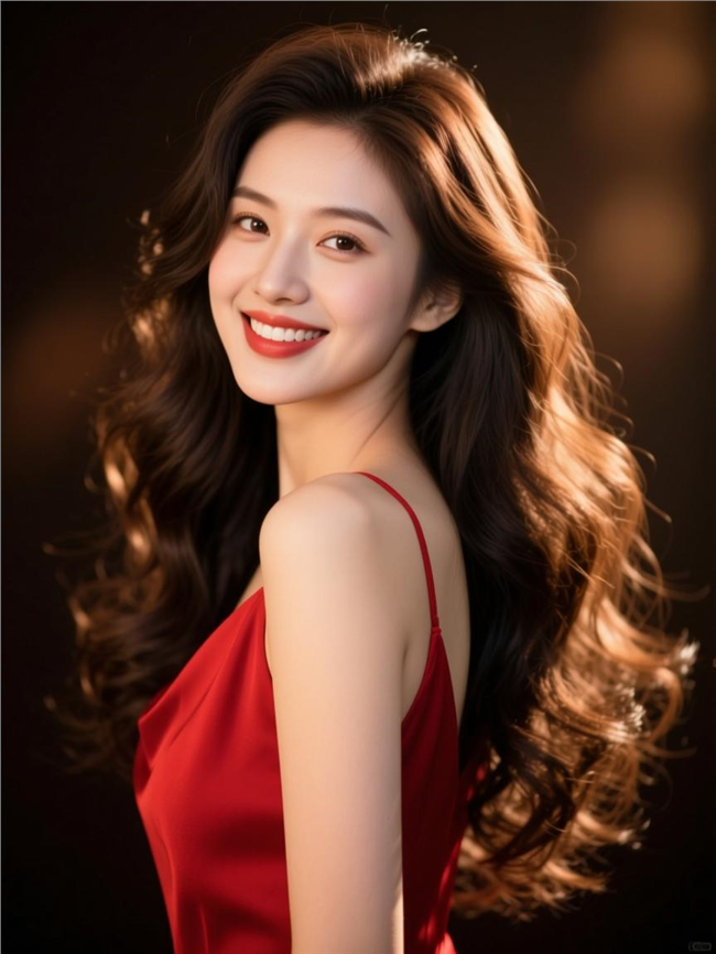 回眸一笑长卷发美女写真图片