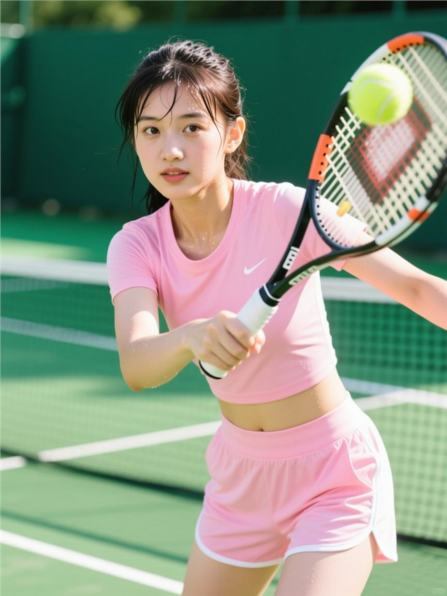 户外网球运动美女摄影图片