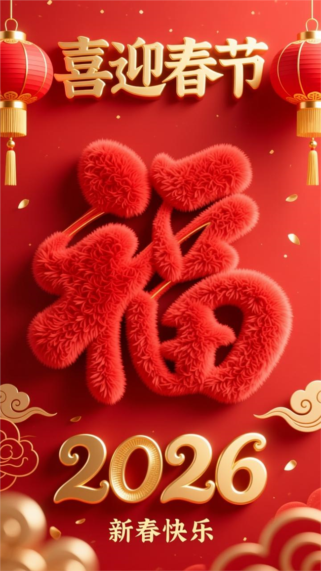 2026喜迎春节福字海报图片