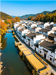 皖南徽派古村落航拍摄影图片