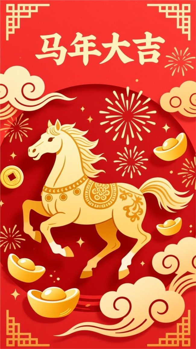 中国风马年大吉新年海报图片
