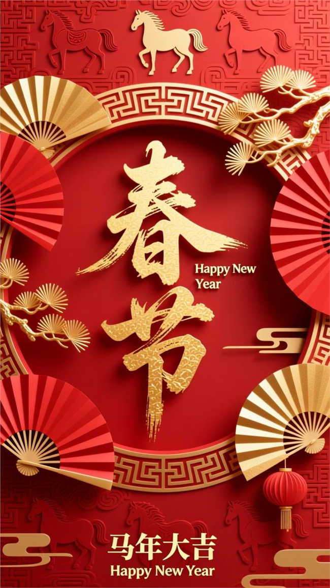 中国风马年春节海报图片