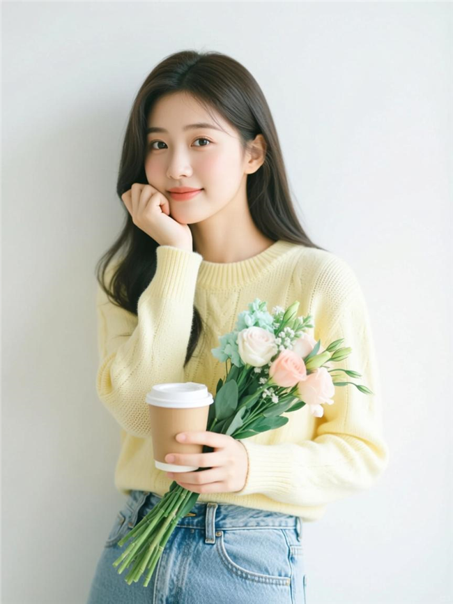 韩系氛围感美女摄影图片