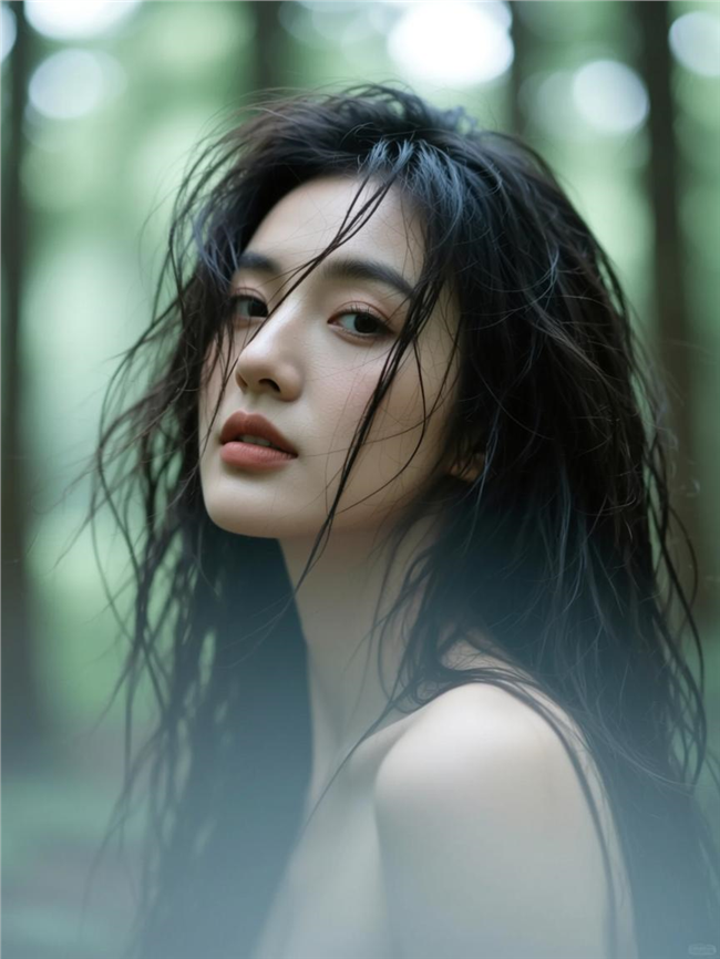 森系朦胧感美女写真摄影图片