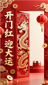 国潮风开门红迎大运海报图片