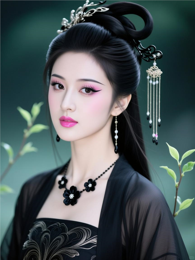 戴着发簪的古风美女图片