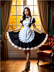 室内女仆装美女写真图片