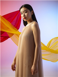 时尚红唇东方女性写真图片