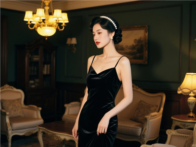 复古法式风格写真性感美女图片