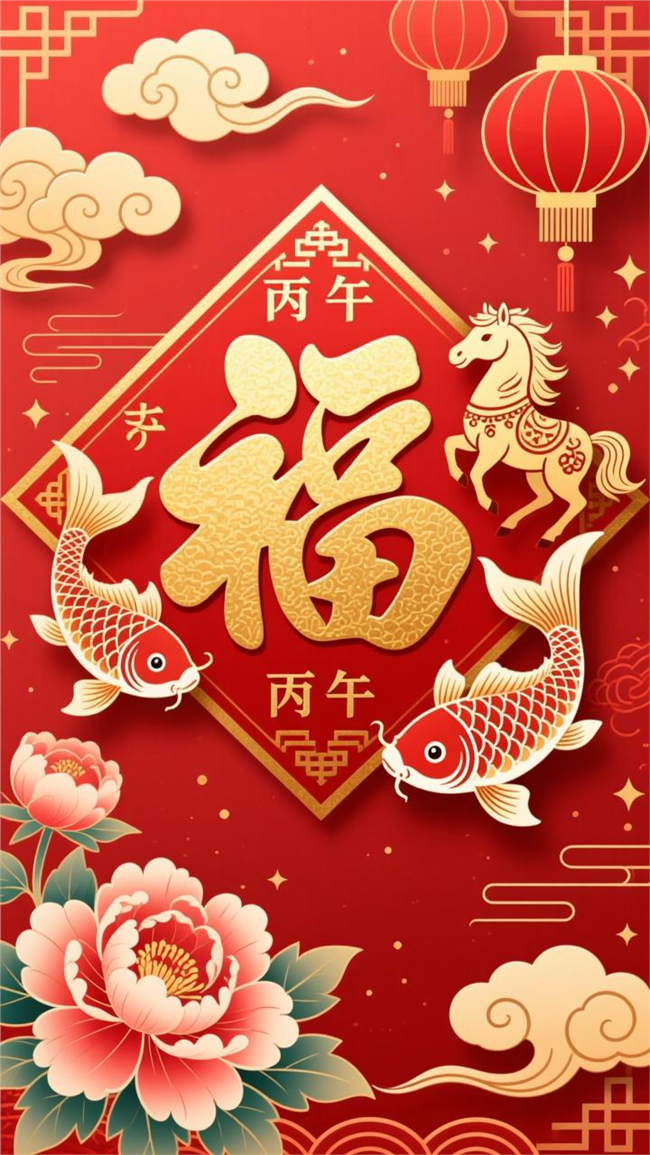 红色中国风春节海报模板图片