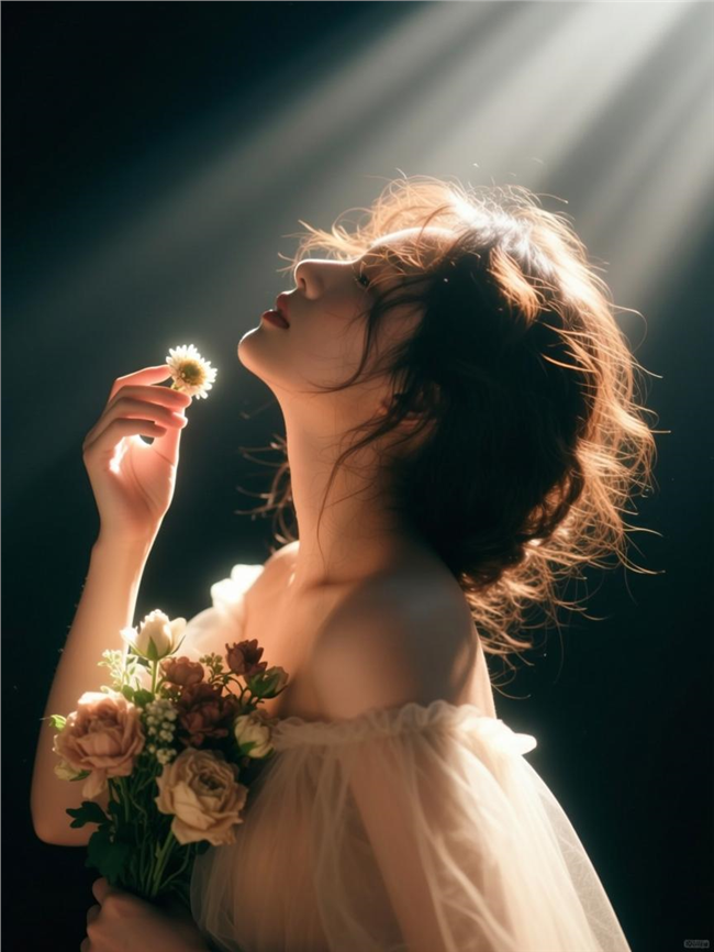 丁达尔光效人像艺术写真图片