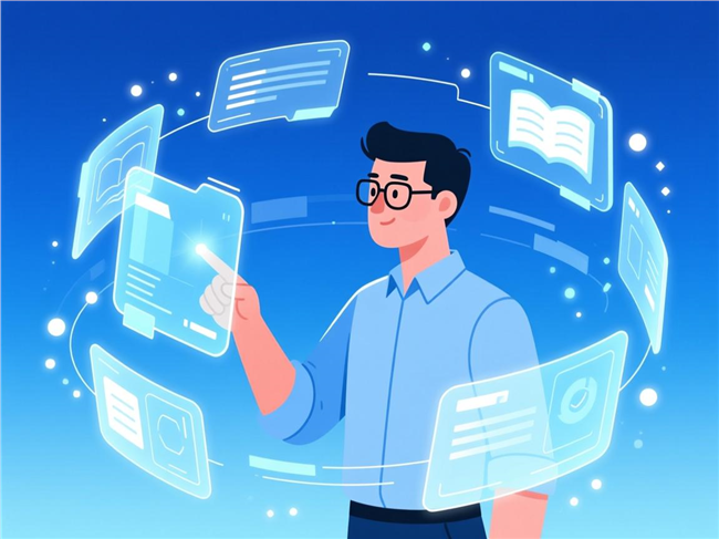 扁平科技感插画图片