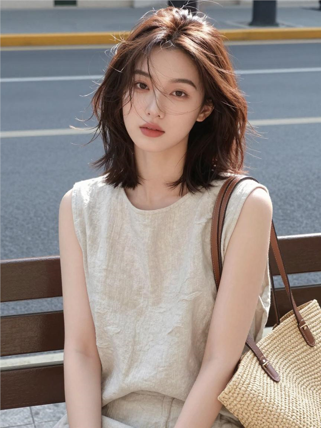 冷白皮飘逸感美女写真图片