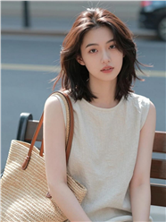 秋天氛围感街头女孩图片