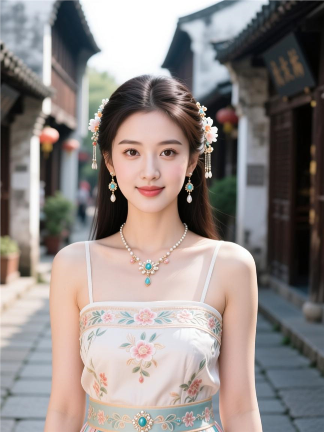 古镇古街古风美女写真图片