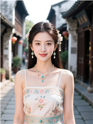 古镇古街古风美女写真图片