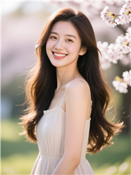 春日笑颜如花长卷发美女写真图片
