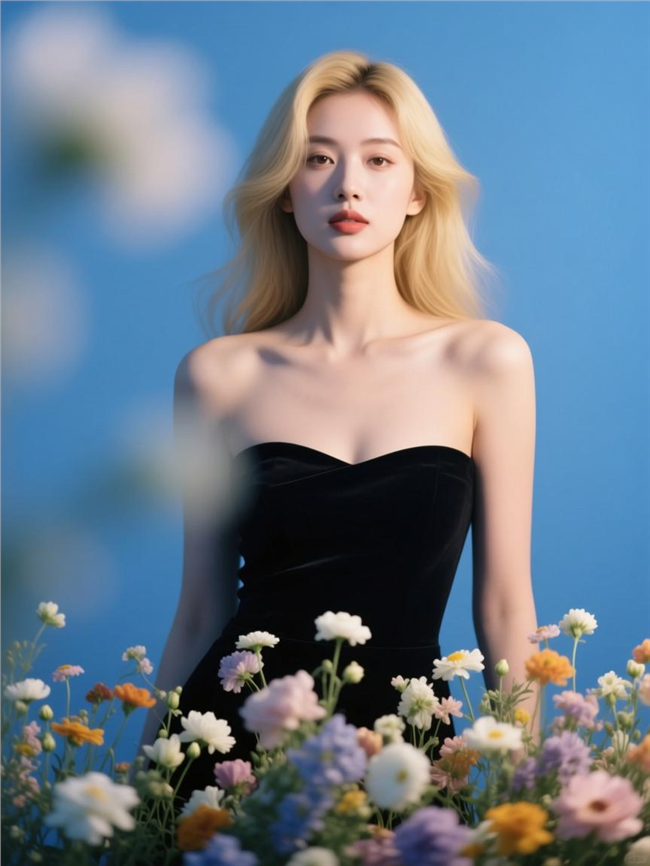 性感小黑裙艺术人像美女图片