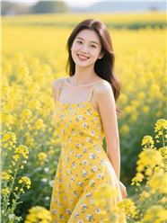 春日黄色油菜花美女写真图片