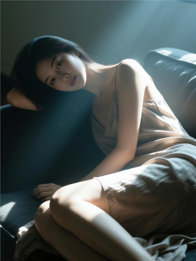 慵懒感美女性感氛围写真图片