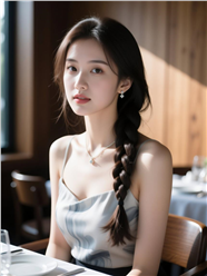气质麻花辫美女写真摄影图片