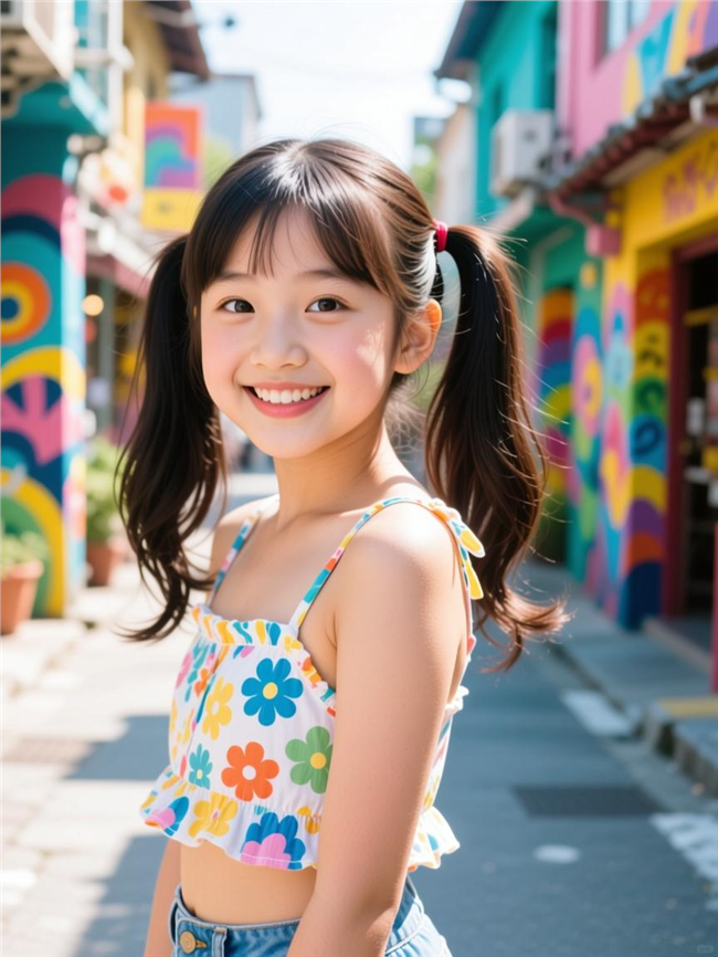 可爱双马尾俏皮小女孩图片