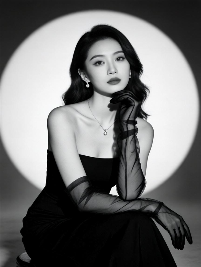 时尚黑白风格美女写真摄影图片