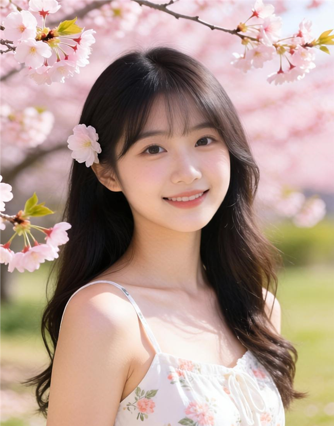 春天樱花盛开美女写真摄影图片