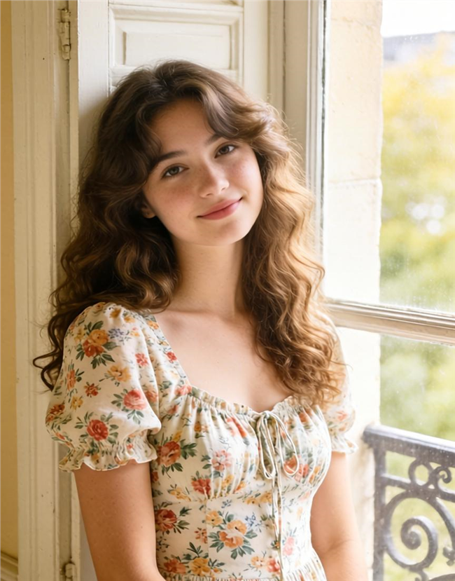 法式复古小鸟依人少女美女写真图片